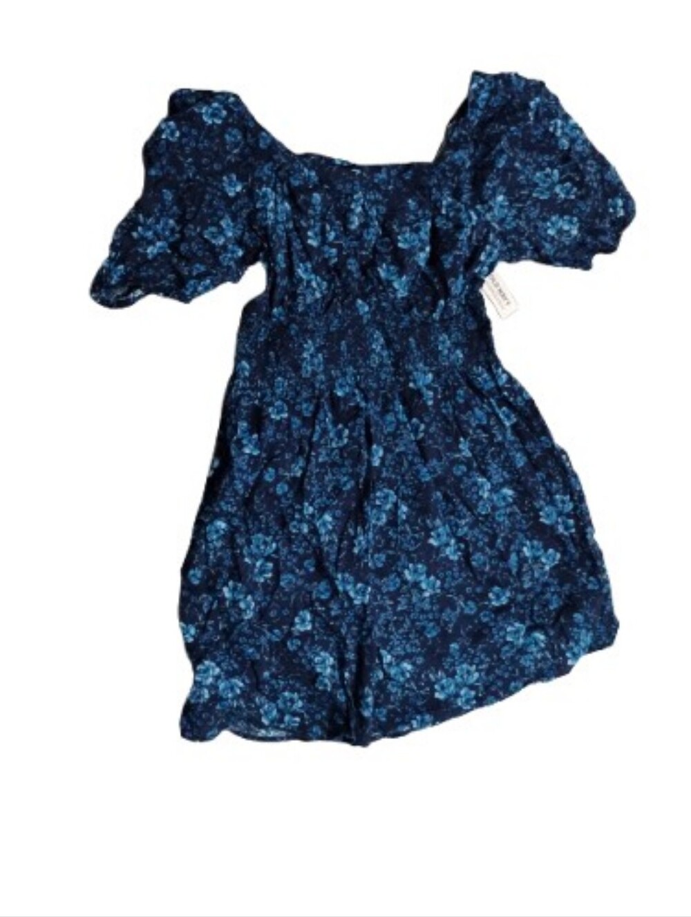 NWT Old Navy Women's Puff Sleeve Blue Floral Mini Dress
